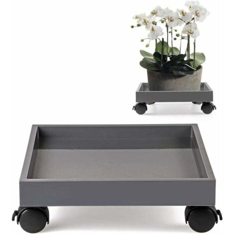 Blumentopfständer mit Rollen, Pflanzenständer mit Rollen, ABS-Pflanzenuntersetzer, zum Bewegen von Blumentöpfen, Terrassenblumenpflanzen, Tragkraft 50 kg (quadratisch)