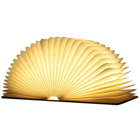 Faltbare Buchlampe aus Holz mit LED-Licht, LED-Tischlampe, Lampe in Buchform, per USB wiederaufladbare LED-Papierlampe, Weihnachtsgeschenkidee, faltbare und magnetische Lampe für Schlafzimmer, Zuhause