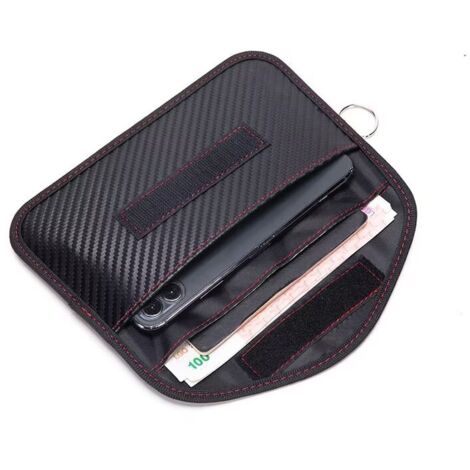 Große Anti-RFID-Hüllen für Telefon und Autoschlüssel, Faraday-Käfigtasche, blockiert RFID-NFC-WLAN-GSM-Bluetooth-Signal – Kohlefaser (1/3)