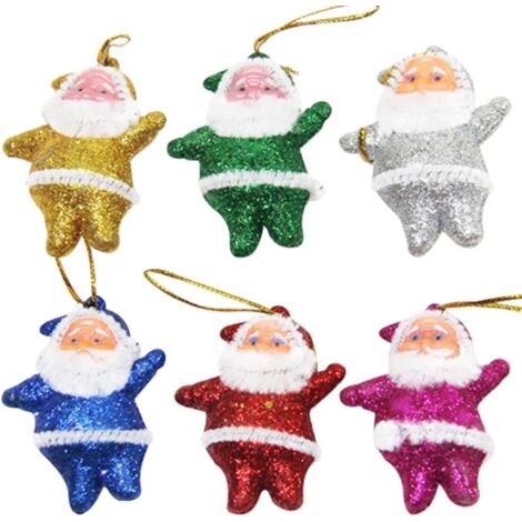 Weihnachtsmann-Puppenanhänger, Mini-Weihnachtsbaum-Hängeornamente, sechsfarbiger Weihnachtsmann-Anhänger, Weihnachtsdekoration, kleine Geschenke