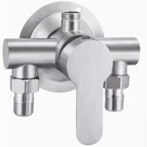 Duscharmatur aus Edelstahl 304 mit G1/2-Gewinde, Mischbatterie für Warm- und Kaltwasser, wandmontierter Metallgriff