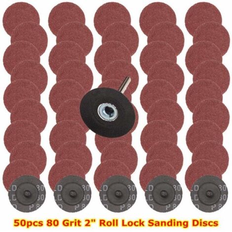 Schleifscheibe, 50 Stück 50 mm Schleifscheiben, Schleifpapier, Körnung 80 zum Polieren, Rostentfernung (1/4)
