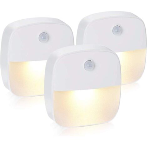 LED-Nachtlicht, selbstklebende Wand-Nachtlampe mit Bewegungsmelder und Lichtsensor, LED-Nachtlicht für Kinder für Babyzimmer, Schlafzimmer, Garage und Flur (Warmweiß) (1/5)