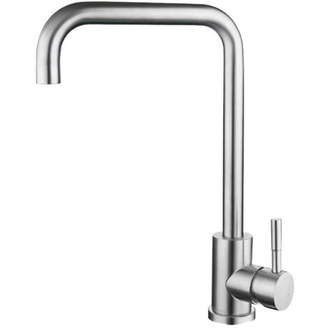 Küchenarmatur, 360° Schwenkbar Küchenarmatur Edelstahl Einhebel L-Form für 1 Loch (1/5)