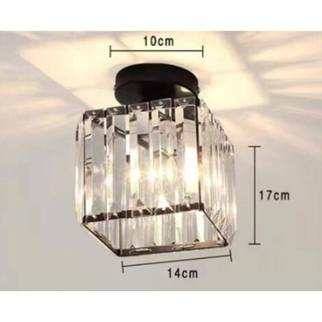 Lampada da parete geometrica in ferro battuto per soggiorno, cucina, soppalco, sala da pranzo, bar (lampadina non inclusa), luce quadrata E27 in bianco e nero (1/3)