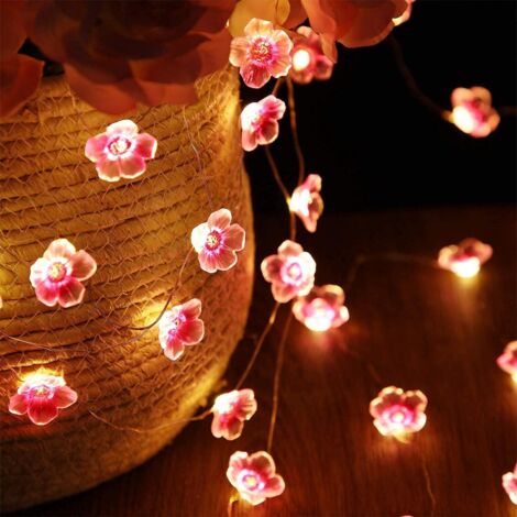3M Rosa Ciliegio Fiori LED Luci Stringa 30LEDs USB Alimentato Fata Luci Natalizie Telecomando 8 Motivi Funzione Lampeggiante Ragazze Camera da Letto Interno Esterno Nozze San Valentino (1/5)