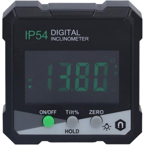 Inclinometro digitale portatile 4x90° con retroilluminazione LCD, goniometro digitale, goniometro multifunzione magnetico monolaterale, modalità di misurazione relativa (1/4)