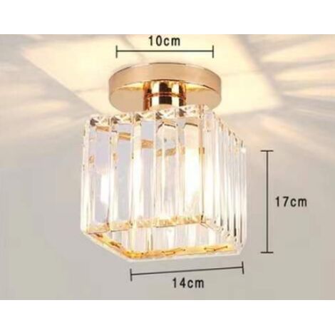 Lampada da parete geometrica in ferro battuto per soggiorno, cucina, soppalco, sala da pranzo, bar (lampadina non inclusa), E27 luce bianca quadrata oro (1/3)