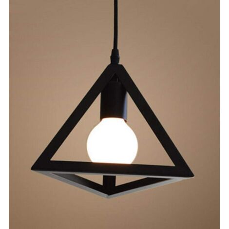 Lampada a sospensione da soffitto in stile industriale retrò, paralume in metallo triangolare in stile industriale retrò, adatta per cucina, camera da letto, soggiorno, salotto, esterno senza fonte di (1/5)