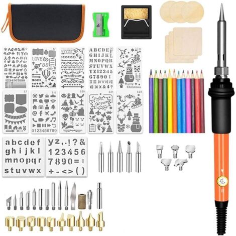 Kit per pirografia professionale da 60 W, strumento per pirografia professionale, per goffratura, intaglio, pirografia, saldatura, spina UE (1/5)