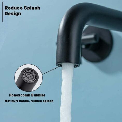 Airuida - Rubinetto Lavabo Bagno A Parete Con Due Maniglie, Beccuccio