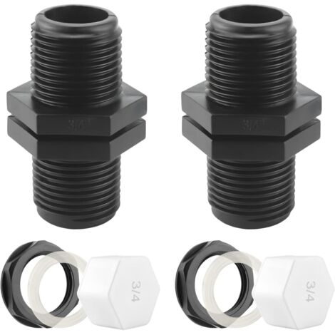 Serbatoio di troppo pieno, paratia, nipplo da 25 mm, 1000 litri, per grondaia di raccolta dell'acqua piovana con guarnizione (3/4 pollici)