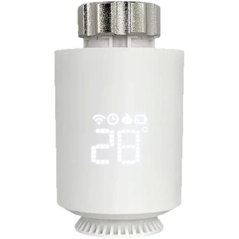 Testa termostatica per radiatore, valvola termostatica programmabile connessa, termostato per radiatore compatibile con Alexa, controllo tramite app Smart Life, gateway Tuya Zigbee richiesto