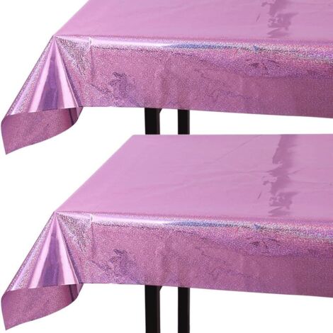 Tovaglia Per Feste Olografica Iridescente 137x274 Cm - 4 Pezzi In Plastica Usa E Getta, Decorazioni Per Compleanno, Matrimonio, Baby Shower - 4