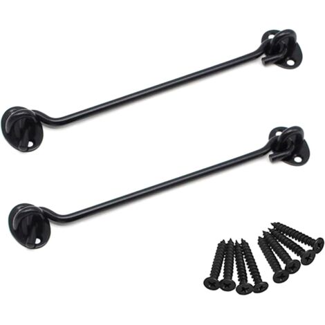 Gancio di ricambio in acciaio inox per cancello con viti da 8 pollici per porte di capannoni, porte da garage, nero (1/5)
