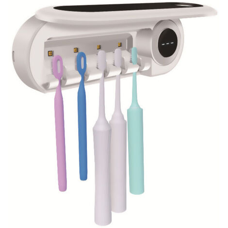 Sterilizzatore per spazzolino da denti con luce UV, 2000 mAh, porta spazzolino da denti ricaricabile tramite USB, con custodia antipolvere (1/3)
