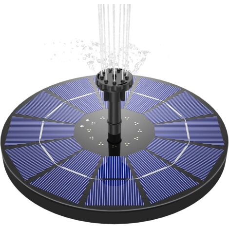 Pompa per fontana solare da 3,5 W, fontana solare da giardino, galleggiante solare, pannello integrato, batteria con 6 ugelli, ideale per piccoli stagni, bagni per uccelli, acquari, decorazione da gia