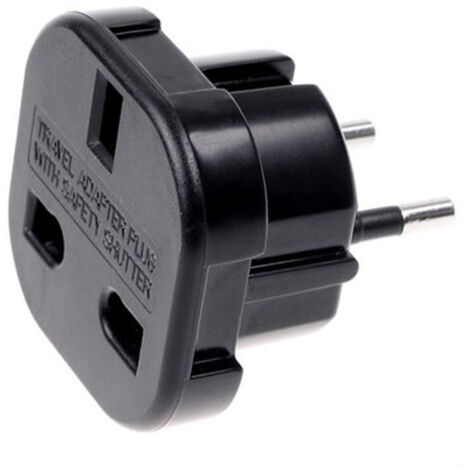 Adattatore da viaggio - Spina UK a 3 pin - Nero - Spina standard UK a spina standard europea (1/5)