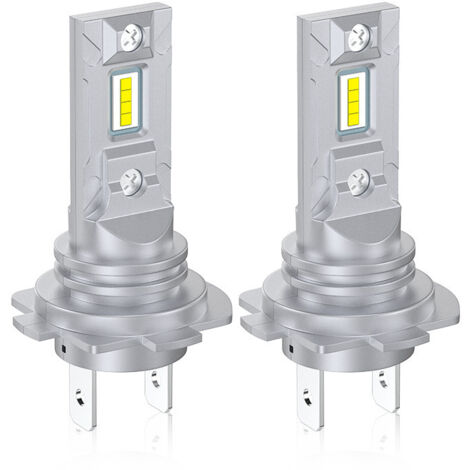 2 pezzi H7 LED lampadine per fari auto 1:1 12V 4000lm 6000K luce bianca Plug & Play Super luminoso Mini formato per dissipazione efficiente del calore (1/5)