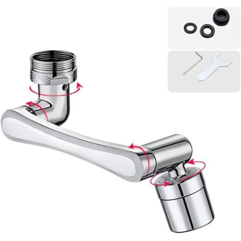 Aeratore per rubinetto, prolunga girevole a 1440°, attacco per rubinetto, 2 modalità di uscita dell'acqua, rubinetto universale, diffusore in ottone per lavello da cucina e bagno 20/22/24 mm (1/5)