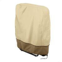 Copertura per sedia da giardino, copertura per sedia sospesa pieghevole in tela Oxford, antivento e antipolvere, con borsa portaoggetti, beige e marrone, 1 pezzo