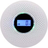 Rilevatore di fumo, rilevatore combinato di fumo e monossido di carbonio, allarme composito con avviso acustico e display digitale, alimentato a batteria