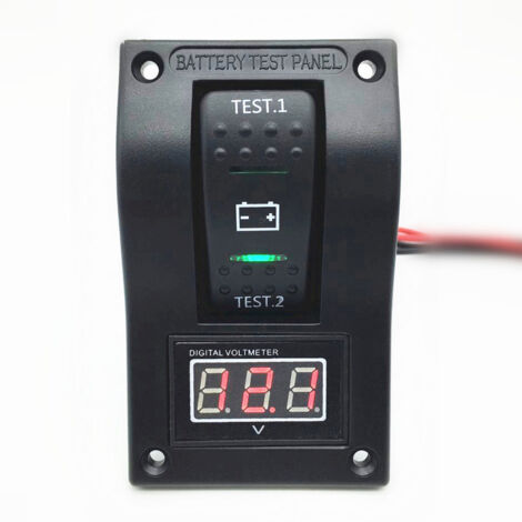 Panel de interruptores ON-OFF-ON de 1 bit Interruptor basculante para barco Interruptor de batería para yate + Voltímetro con pantalla digital (1/5)