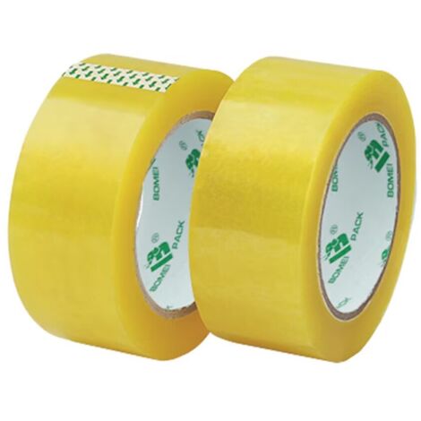 6 rollos de cinta de embalaje amarilla de 45 mm x 60 m para mudanzas, oficinas y almacenamiento (1/4)