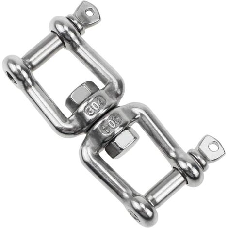 Gancho giratorio de doble extremo M8 de acero inoxidable resistente con rotación de 360°, accesorio para colgar con hebillas extraíbles para gimnasio, saco de arena, cuerda, hamaca, silla, trapecio, c (1/5)