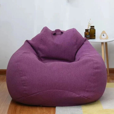 Funda de puf sin relleno, funda de puf perezoso, protector de puf, funda de sofá para adultos y niños (morado, tamaño: 70 x 80 cm)