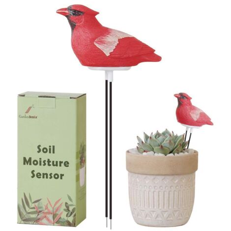 Detector de humedad Mini detector de humedad de suelo inteligente adecuado para flores y plantas en macetas, forma de pájaro 90180MM - Rojo (1/5)