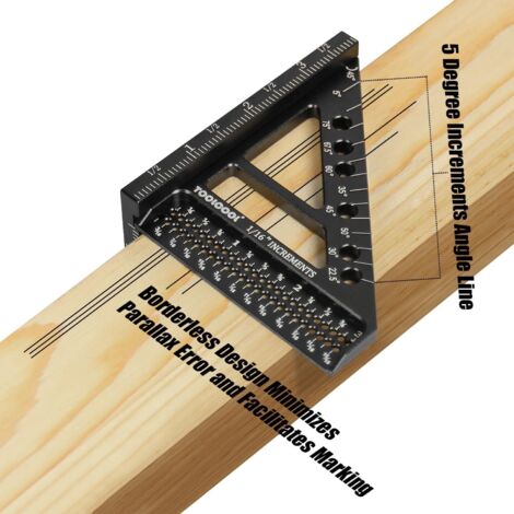 3D-Mehrwinkellineal für die Holzbearbeitung – 22,5–90° Aluminium