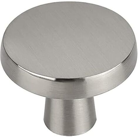 Stück Schrankknöpfe, mattsilberne Schrankknöpfe, Edelstahlgriffe, runder Schrankknopf, poliertes Nickel, Schrankknöpfe, Schrankknopf, gebürstet, ein Loch, Schubladenknöpfe