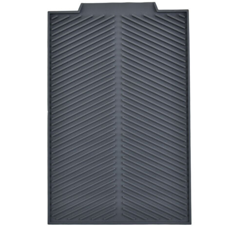 Abtropfmatte für Geschirrspülbecken, Spülbeckenmatte, Kunststoff, 39 x 25 cm (grau)