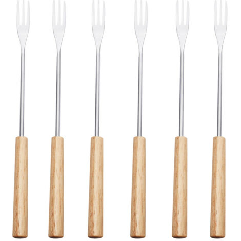 Set mit 6 Käsefonduegabeln (Holzfarbe) (1/5)