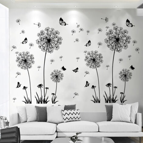 Stück Schmetterlings-Pflanzenzweig-Baum-Selbstklebende Wandaufkleber für Wohnzimmer, Schlafzimmer und Küche
