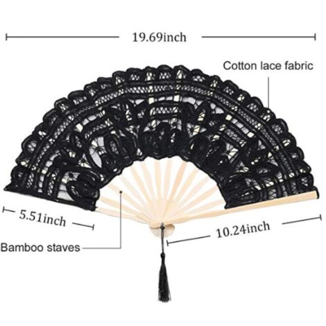 VANZACK Vintage Faltfächer Aus Weißen Federn Mit Spitze – Eleganter Brautfächer Für Hochzeiten Und Events