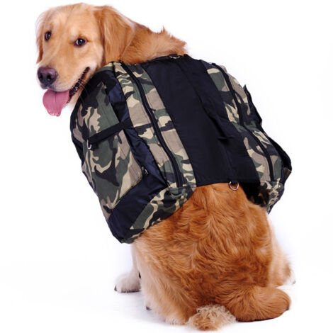 Hunde-Rucksack mit großen Taschen, Schultertasche, schönem, verstellbarem Geschirr für große Hunde, Outdoor-Aktivitäten wie Wandern, Camping und Spaziergänge (M) (1/5)