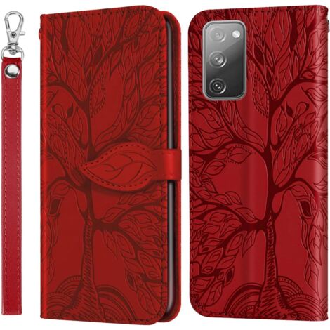 Schutzhülle für Samsung Galaxy S20 FE 5G, Premium-Klapphülle aus PU-Leder mit Magnetverschluss, 6,7 Zoll (Rot) (1/5)