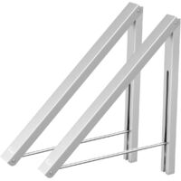 Faltbarer Kleiderhaken, Wandkleiderhaken, Kleiderbügel, Wandhalterung für Ventilatoren, platzsparend, silberfarben, 2 Stück