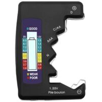 9V 1,5V LCD-Digitalbatterietester mit Knopfdruck, Batteriekapazitätsanzeige, Detektor, Monitor, Diagnosegerät, 1 Stück, Schwarz