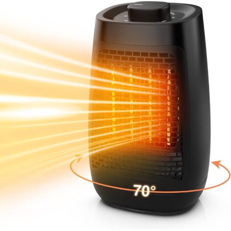 Termoventilatore elettrico per la casa da 1200 W, riscaldatore portatile in ceramica PTC con 6 modalità, protezione da surriscaldamento e ribaltamento per casa e ufficio, 13,5 x 11,5 x 23,5 cm (1/5)