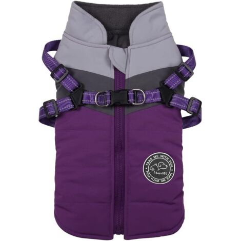 Giacca per cani con anello in lino per animali domestici - Impermeabile - Autunno/Inverno - Cappotto caldo - Gilet senza maniche - Tuta da neve