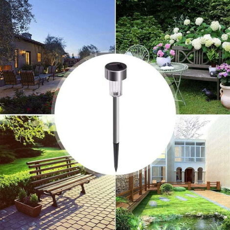 confezione di luci solari da esterno per vialetti, luci LED impermeabili per paesaggio/patio/giardino/prato/terrazza/vialetto/marciapiede (acciaio inossidabile)