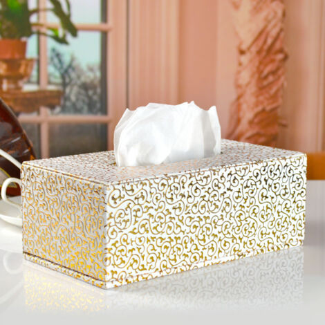 Porta fazzoletti, porta fazzoletti rettangolare in pelle PU beige per