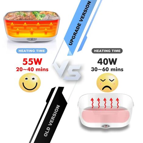 2 in1 Home Car Lunch Box elettrico Riscaldamento alimentare in acciaio