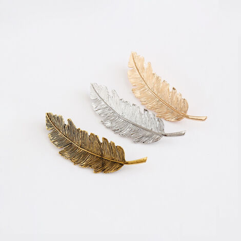 Set di 3 fermagli per capelli a forma di foglia, fermagli per capelli in metallo per ragazze, accessori per capelli (oro + argento + bronzo) (1/5)