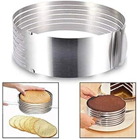 Kit affettatrice per torta mousse in acciaio inossidabile a strati regolabili, 6-8 pollici/9-12 pollici (da 6 a 8 pollici) (1/5)