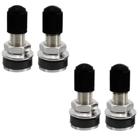4 pezzi di valvole in metallo per pneumatici senza camera d'aria per auto/moto con cappucci antipolvere - 15x32 mm (1/4)