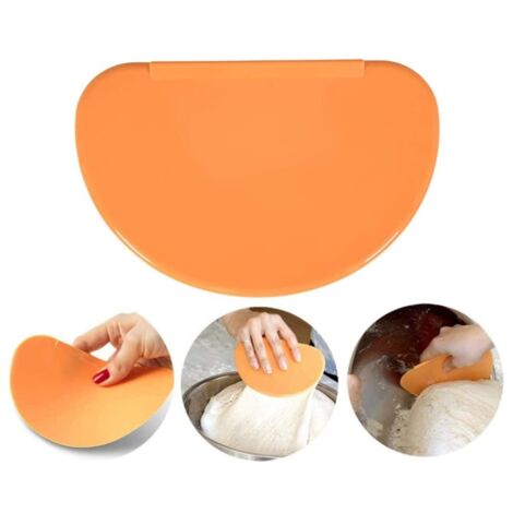 Raschietto per pasticceria, tagliapasta in plastica, 2 pezzi, spatole in plastica per pane, pasticceria, crêpes, pasta, formaggio, cioccolato, 15,8x10,5 cm (arancione) (1/5)